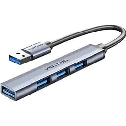 Хаб USB 3.0 - 1xUSB 3.0/3xUSB 2.0, 0,15 м, 5 Гбит/с, Grey Vention