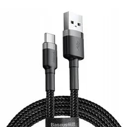 Дата кабель Baseus Cafule USB to Type-C Cable 3A (1m) (CATKLF-B) Черный / Серый