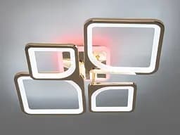 Стельова люстра з диммером і LED підсвічуванням, колір золото, 100W - мініатюра 2