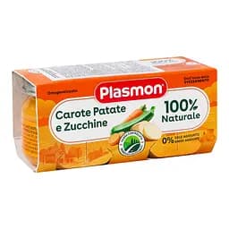 Набір пюре Plasmon Omogeneizzato Морква, картопля та цукіні, 160 г (2 шт. по 80 г) - мініатюра 3