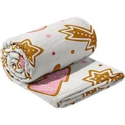 Плед LeLit Новорічний Печиво 150x200 см велсофт білий (le2000000324098) - мініатюра 3
