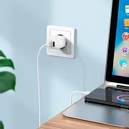 Набір із кабелем мережевий Hoco Maker dual port charger set N25 кабель Micro USB 2USB білий - мініатюра 4