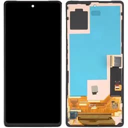 Дисплей Google Pixel 7 чорний, Amoled, PRC переклеєне скло, з рамкою, зі шлейфом сканера відбитка пальця
