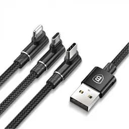 Кабель Baseus MVP 3-in-1 Mobile Game Cable USB для Type-C/Lightning/MicroUSB 3.5A 1.2m CAMLT-WZ01 Black