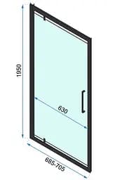 Душова кабіна Rea Rapid Swing 80x70 black REA-K6421 + REA-K6407, Чорний матовий, Універсальна, прозрачний, Чорний матовий - мініатюра 6