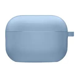 Силиконовый футляр с микрофиброй для наушников Airpods Pro 2 / Pro Голубой / Lilac Blue