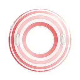 Дитяче надувне коло Смугасті мрії 59256(Pink-White) з ручками, 91 см