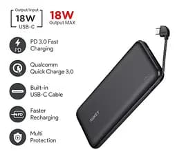 Повербанк Powerbank Aukey PBN73C 10000 mAh In Out Type-C Black - мініатюра 7