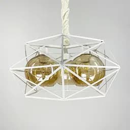 Люстра в білому корпусі з плафонами янтар або графіт Line.F Колір плафона Янтарний