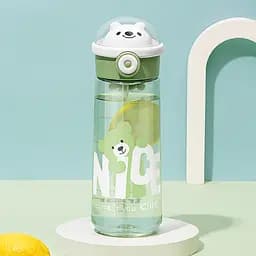 Пляшка для води Nice 620 мл із кришкою фліп топ на защіпці, зелений Happy Life HP17300GR - мініатюра 6