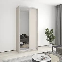Шкаф-купе двухдверный MebelStar Стандарт AL ДСП/Зеркало 110x60x240 см Кашемир (MBS-3754)