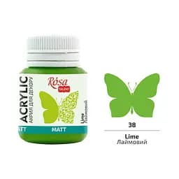 Акрил для декору Лаймовий (38) матовий 20 мл Rosa Talent