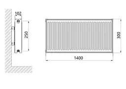 Радіатор сталевий Thermo Alliance IMAS 22 тип 300x1400 мм нижнє підключення (TAI223001400V) - мініатюра 2