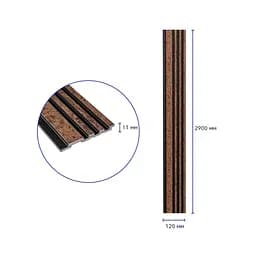 Рейка декоративна Wall Sticker PS 2900х120х11 мм Коричневий із золотими вкрапленнями SW-00002140- - мініатюра 3