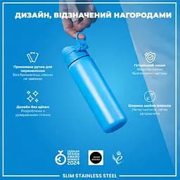 Пляшка для води ION8 металева 600 мл Stainless Steel Blue (I8SS600BLU) - мініатюра 4