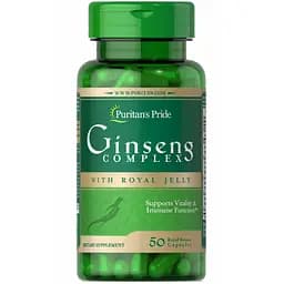 Женьшень з маточним молочком Puritan's Pride Ginseng Complex 1000 мг 50 капсул