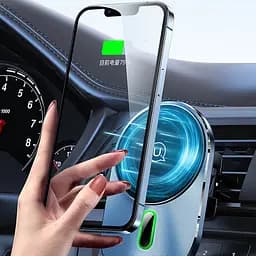 Автотримач з БЗП Usams US-CD170 15W Air Vent Grey - мініатюра 2