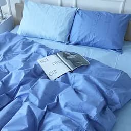 Простирадло MirSon Бязь 17-4745 Dreams 200x220 см блакитне (2200008930813) - мініатюра 2
