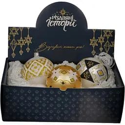 Набір ялинкових прикрас Різдвяні історії Код нації: Сумщина 3 кулі скло (4820001179934)