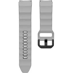 Ремешок для Samsung Galaxy Watch 4 Classic 42mm - серо-черный ширина крепления 20мм силикон размер L Watchbands Ribbed (W11-1WB17759971)
