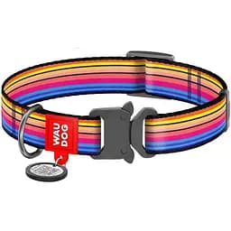 Нашийник для собак Waudog Nylon Лінія 1, c QR паспортом, металева пряжка-фастекс, 31-49х2, 5 см