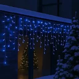 Уличная гирлянда Бахрома GarlandoPro 12 м 200 LED белая проволока Синяя 12MWBL