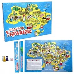 Настільна гра-бродилка Strateg Подорож Україною 3 фішки кубик (59ST) - мініатюра 2