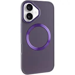Чехол Epik TPU Bonbon Metal Style with MagSafe для Apple iPhone 16 Plus 6.7 Фиолетовый/Dark Purple