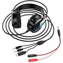 Проводные наушники Borofone gaming Fun LED Hi-Res BO100, USB, 3.5mm, 2.4m, black