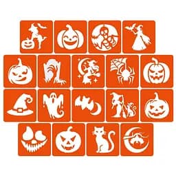 Набір для біо-тату "Хелловін - гліттер" set-halloween-glitter 18 трафаретів - мініатюра 2