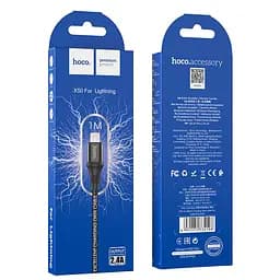 Кабель Hoco X50 Excellent charging data cable for Lightning Чорний - мініатюра 2