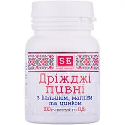 Дріжджі пивні Smart Element з кальцієм, магнієм та цинком 100 таблеток по 0.5 г (709181)