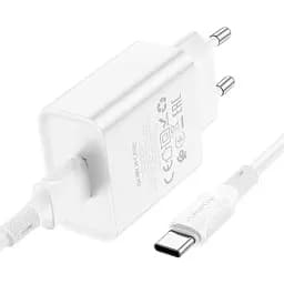 Блок живлення та кабель Borofone BA74A Aspirer single port charger set Type-C білі