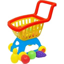 Игрушечная детская тележка с фруктами, желтого цвета