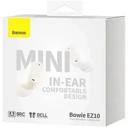 Навушники бездротові TWS Baseus Bowie EZ10 білі (A00054300226-Z1) - мініатюра 2