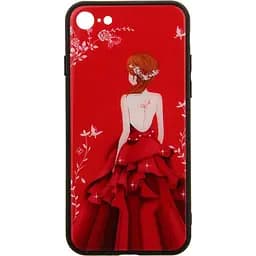 Чохол-накладка Toto Glass Fashionable Case Apple iPhone 7/8/SE 2020 Red Dress Girl