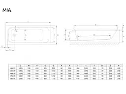 Ванна акрилова Radaway Mia 180x75 з ніжками, біла (WA1-50-180x075S) - мініатюра 3