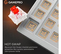 Клавіатура ігрова механічна GamePro GPMK-160-BL Warden Genesis Red Outemu Swithes Hot-Swap White-Blue - мініатюра 10