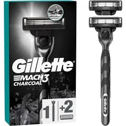 Станок для гоління Gillette Mach3 Charcoal з 2 змінними картриджами