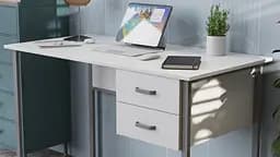 Комп'ютерний стіл Ferrum-decor Таккота 75x140x70 сірий ДСП Білий 16мм (FRD-102348)