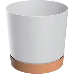 Горшок для цветов Prosperplast Tubo PM с подставкой Eco Wood 1.8 л белый (66903-449)