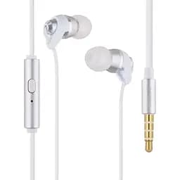Дротові навушники Remax RM-585 metal music 3.5 mm 1.2 m вакумні з мікрофоном White