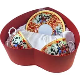 Сервіз порцеляна "Червоний" 2 чашки 210 мл + 2 блюдця (2JBS108-1)