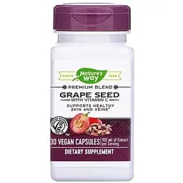 Екстракт виноградних кісточок Nature's Way Grape Seed з вітаміном С 100 мг 30 капсул