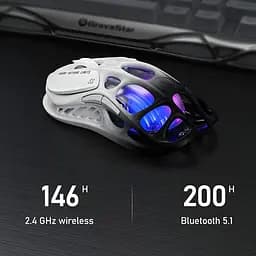 GravaStar Миша Mercury M1 Pro, BT/WL/USB-A, RGB, чорно-білий - мініатюра 10