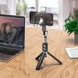 Селфі-монопод Hoco K16 aluminum alloy fill light live broadcast holder тринога штатив - мініатюра 4