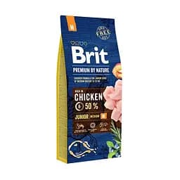 Сухой корм Brit Premium Dog Junior M 15 кг для щенков средних пород (весом от 10 до 25 кг)