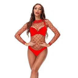 Боді-сітка з коміром M/L Червоний K0627-2