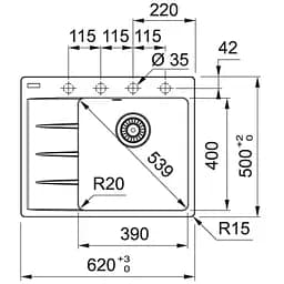 Кухонна мийка Franke Centro CNG 611-62 TL 114.0630.453 - мініатюра 3
