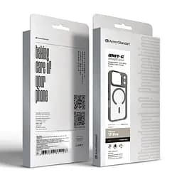 Чехол Apple iPhone 17 Pro, Unit MagSafe, серый, прозрачный, магсейф, ударопрочный, магнитный, панель-накладка с поддержкой MagSafe, с поддержкой беспроводной зарядки, TPU+PC, защита всего корпуса, ударопрочный, ArmorStandart (ARM87912) - мініатюра 6
